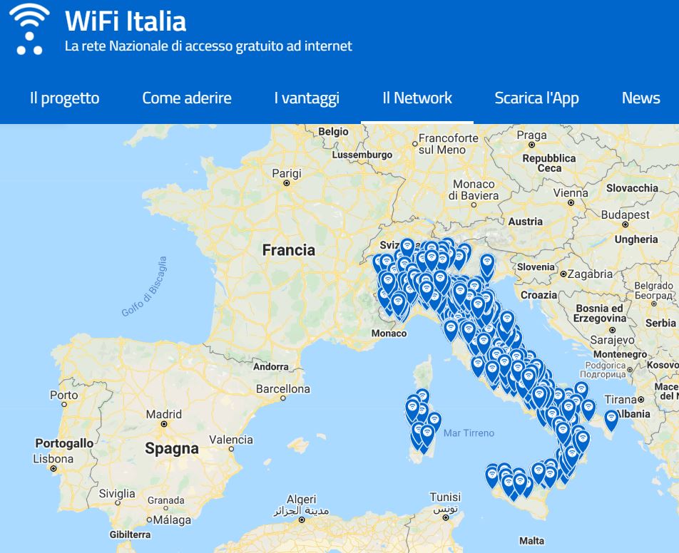 mappa italia hotspot